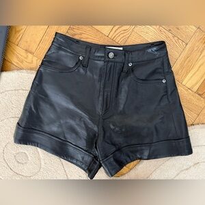 Agolde Black High Waist Shorts
